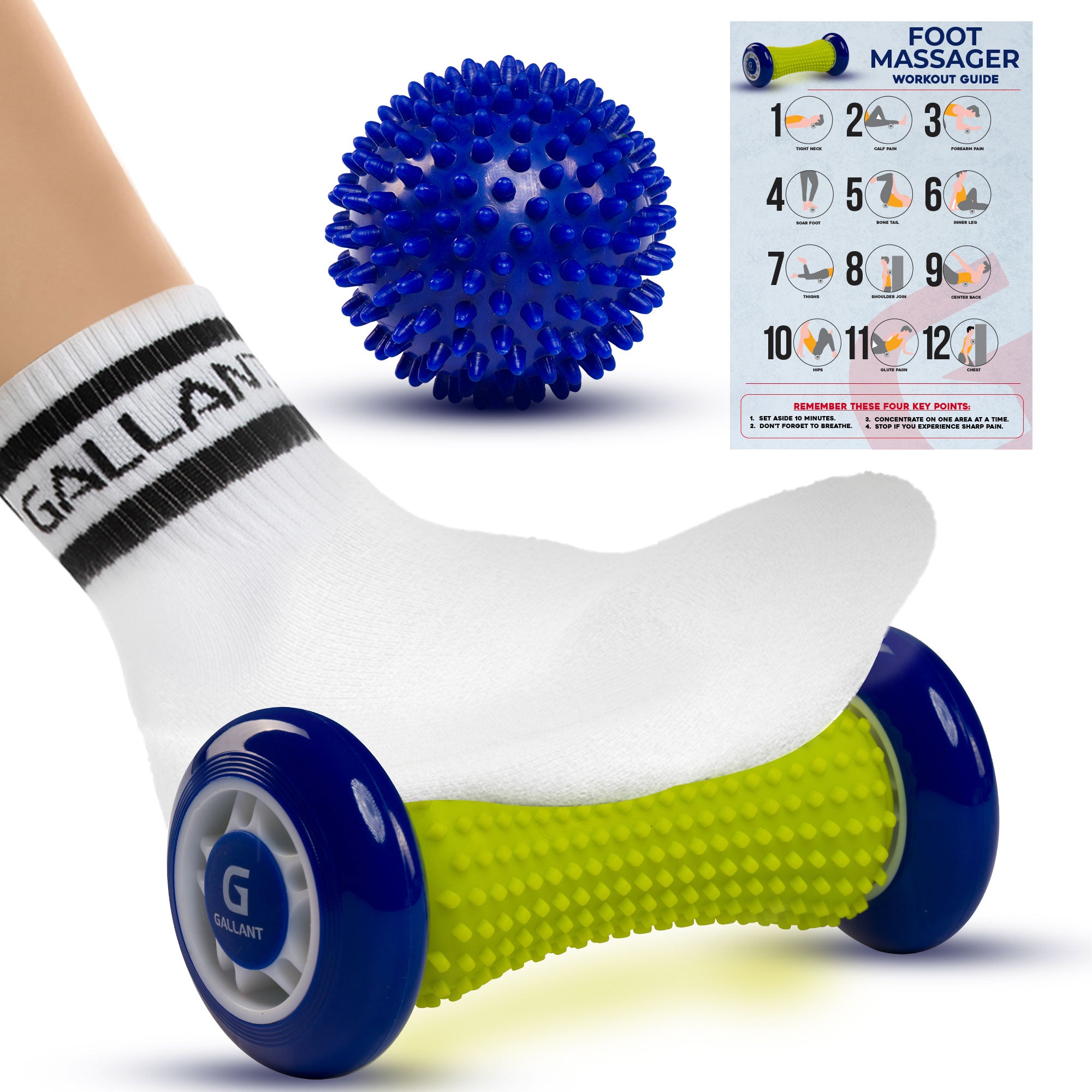 Foot Massager Roller with Hard Spiky Massage Ball Deep Tissue