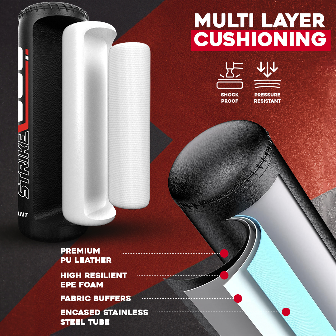 6ft Punch Bag With Rain Cover & Gloves Combo Set Main IMG Glod.