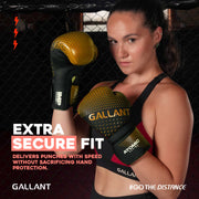 Atomic Boxing Gloves - Gold Extra Secure Fit.