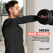 Gallant Men's Base Layer Top - Black, Mesh side panel.