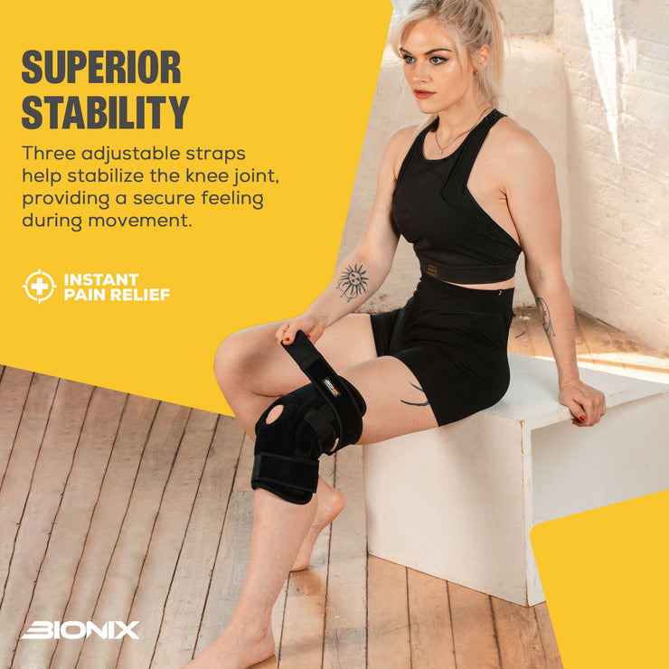 Knee Support Brace Adjustable Strap Arthritis Pain,Superior stability.