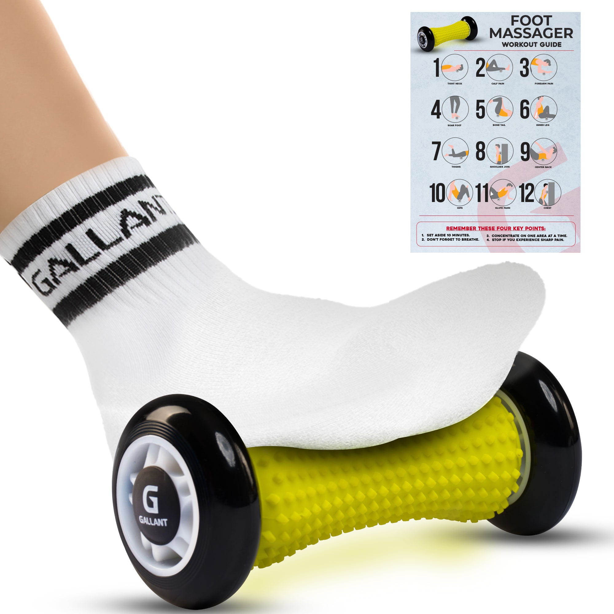 Foot Massager Roller with Hard Spiky Massage Ball Deep Tissue Muscle Massage Roller for Foot Pain