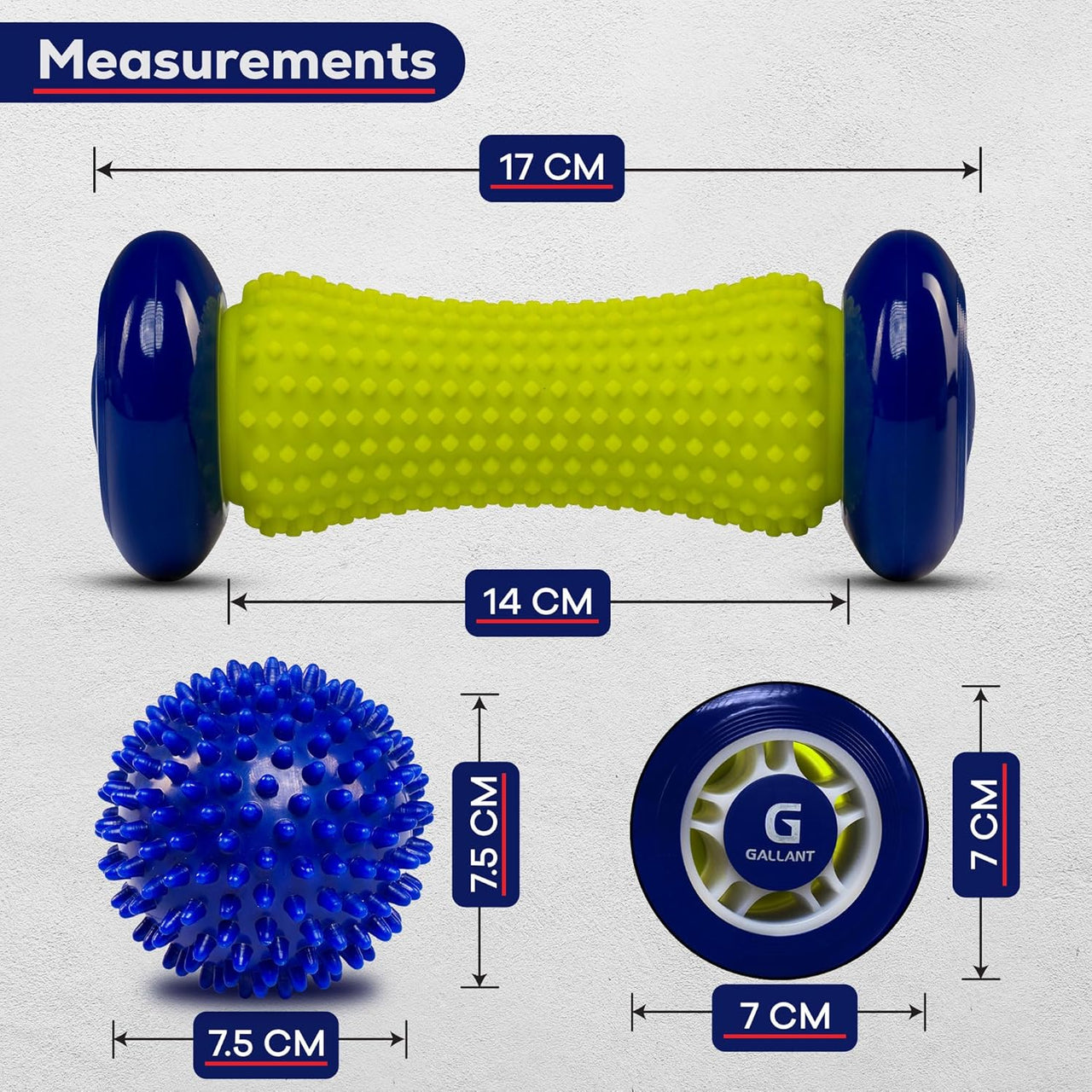 Foot Massager Roller with Hard Spiky Massage Ball Deep Tissue Muscle Massage Roller for Foot Pain