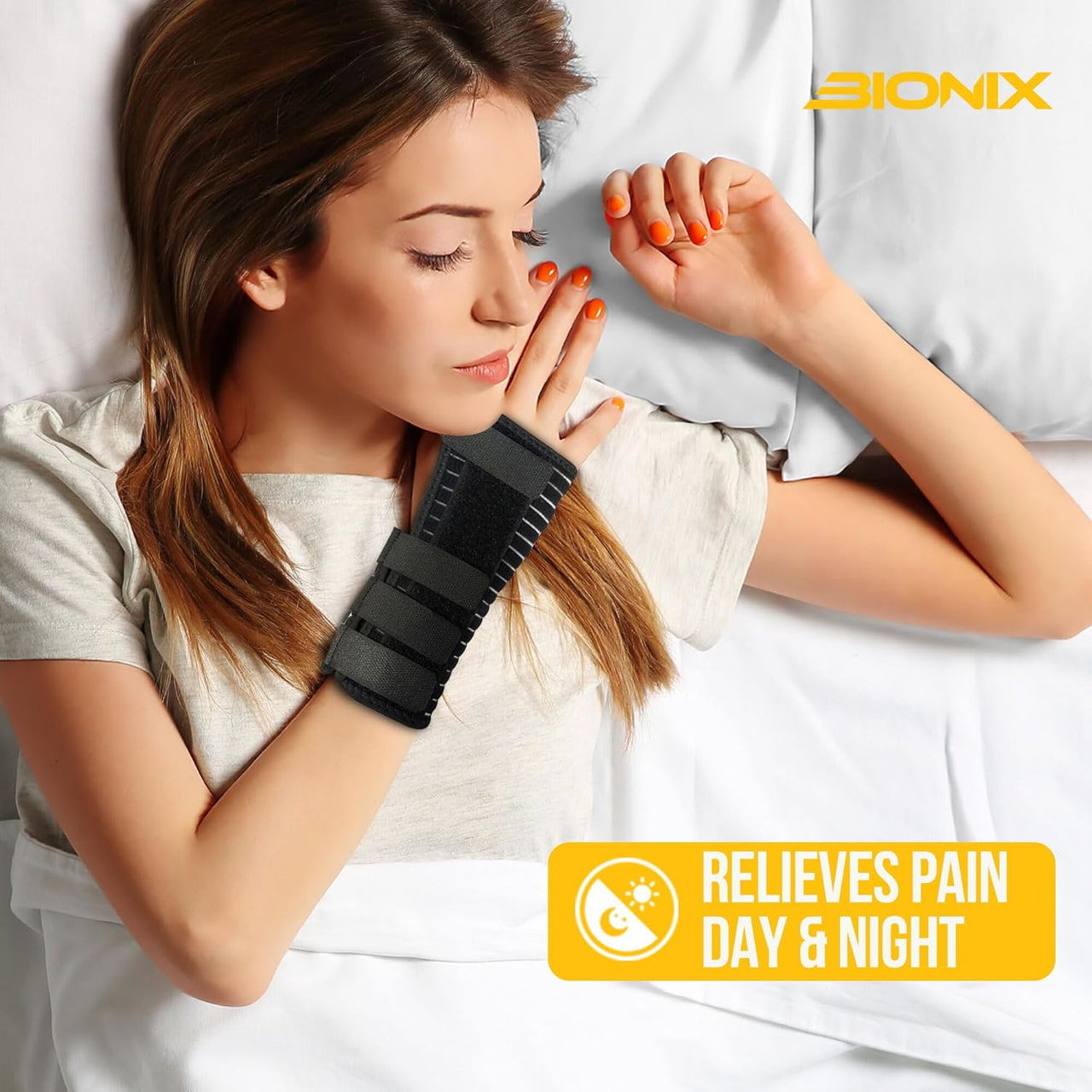 Bionix BEIGE WRIST SUPPORT - RIGHT SMALL to EXTRA LARGE - Hand and Wrist Support, Relieves pain day & night.