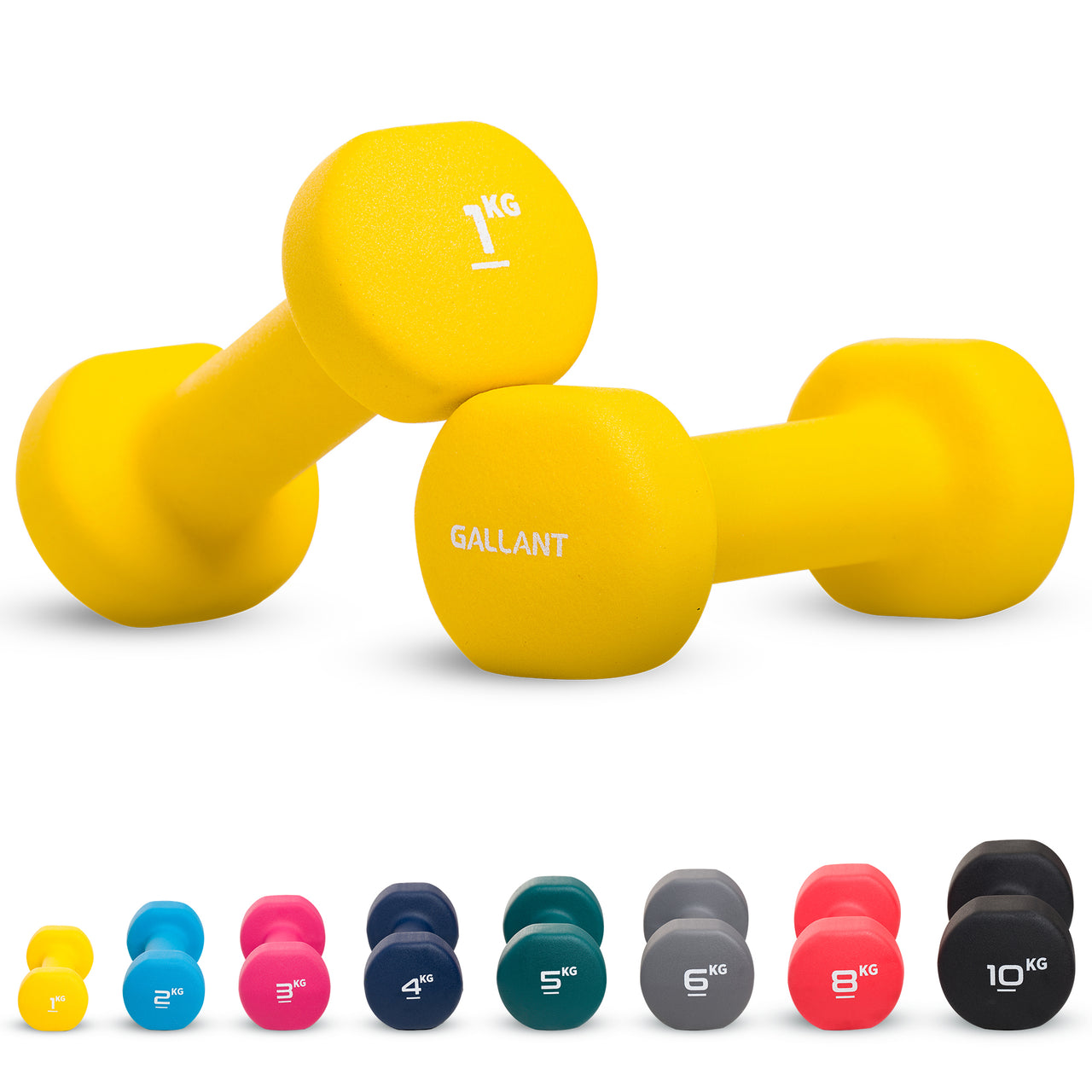 Gallant Neoprene Dumbbells Hand Weights Pair Main IMG With All Variation.