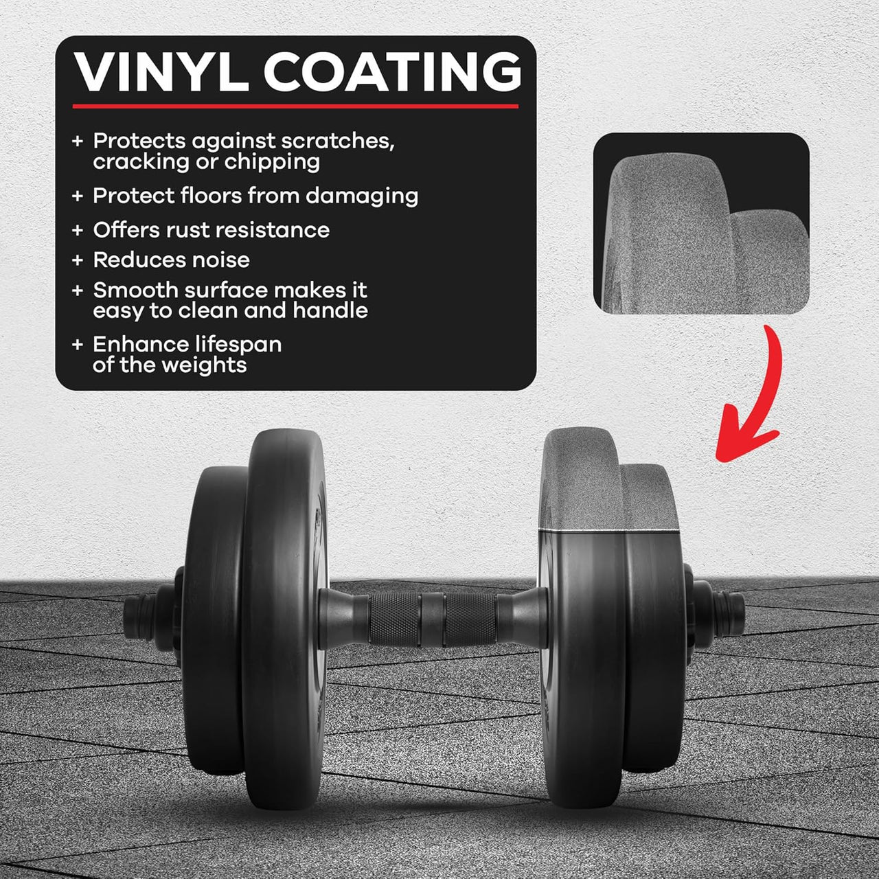 Gallant 2 in 1 Adjustable Dumbbells Weights Set With Barbell Connector 10kg 15kg 20kg