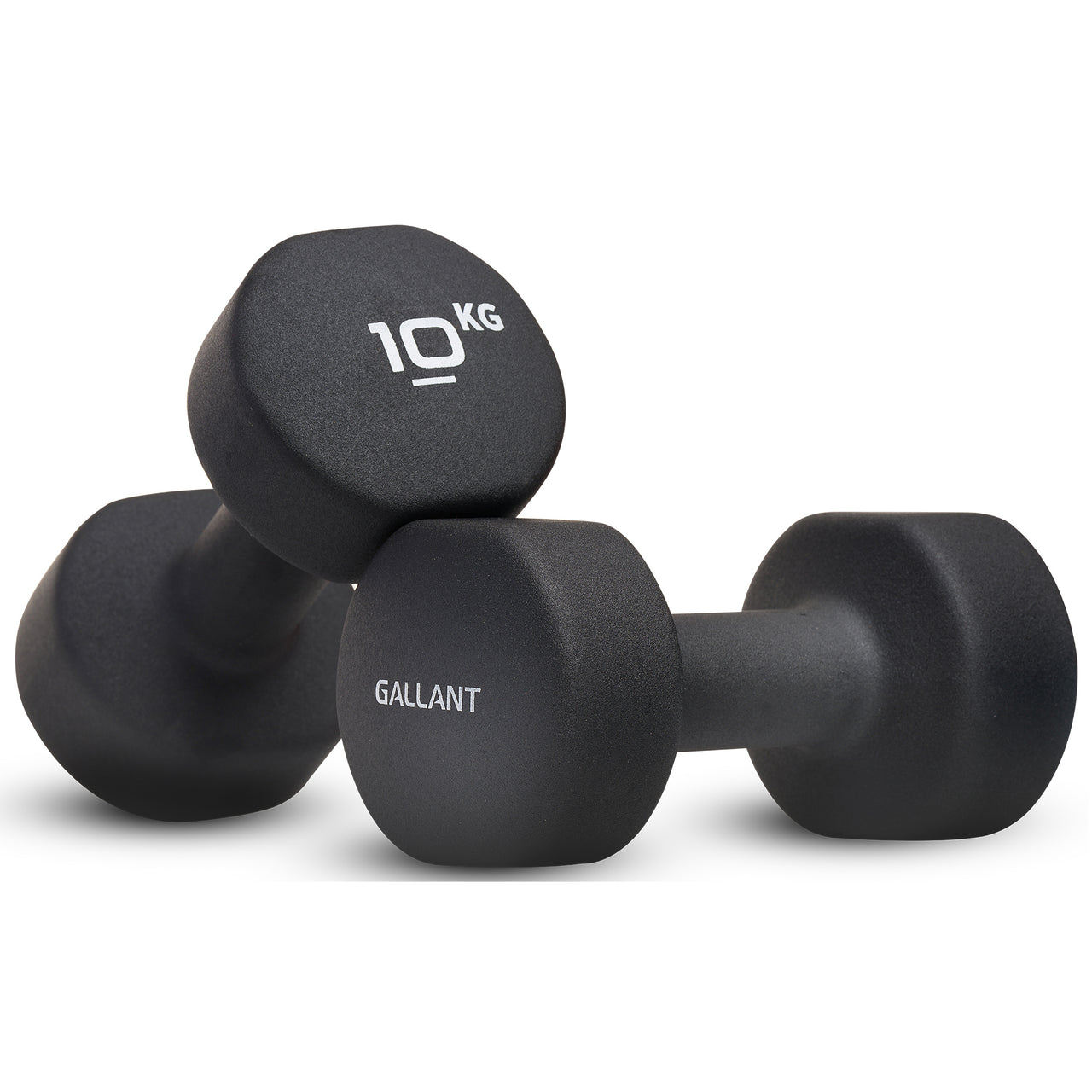 Gallant Neoprene Dumbbells Hand Weights Pair 10kg Black Main IMG.