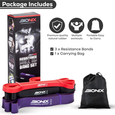 Pull-Up Assistance Resistance Exercise Bands Set - Pull Up Bands Package Includes.