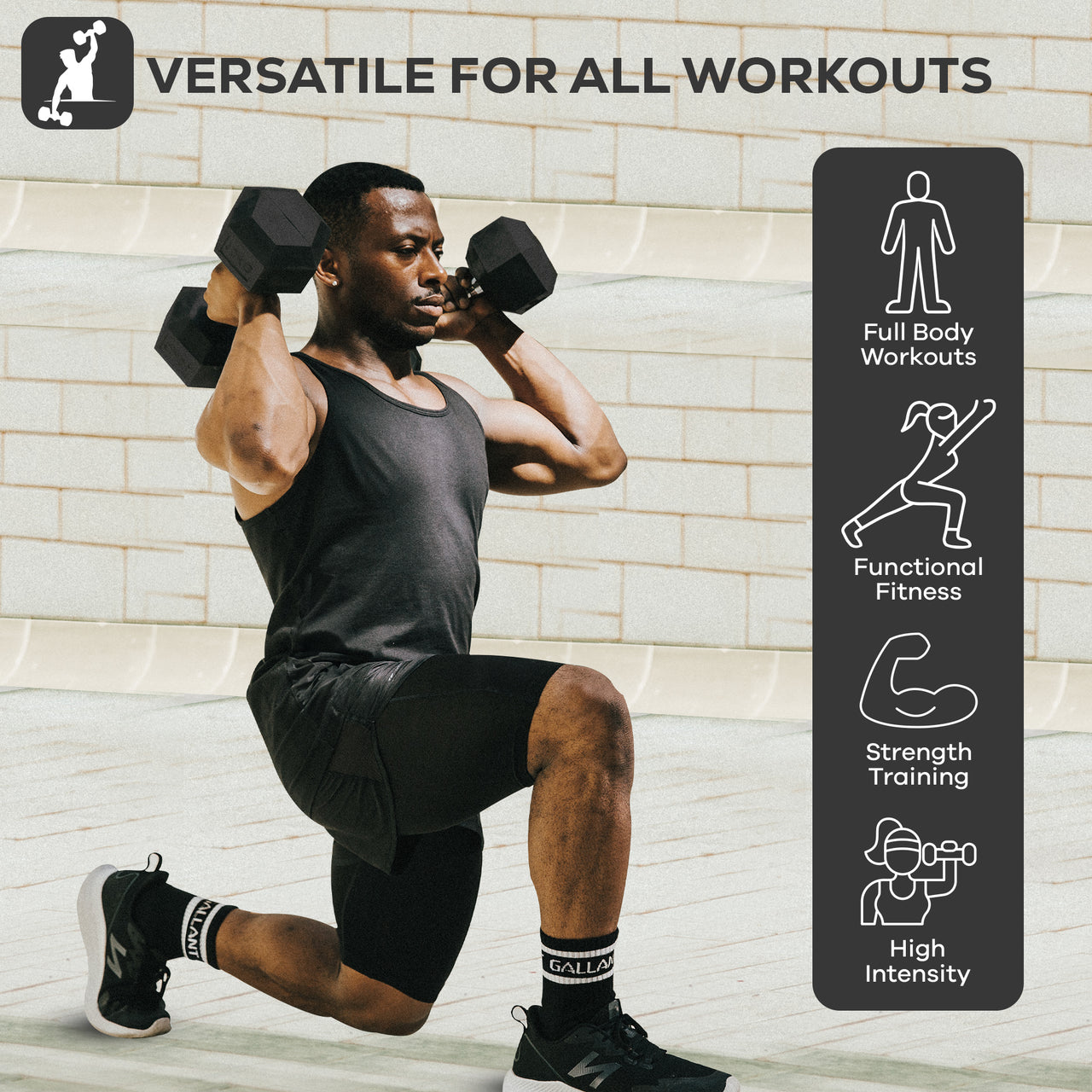 Rubber Encased Cast Iron Hex Dumbbells Versatile For All Workout.