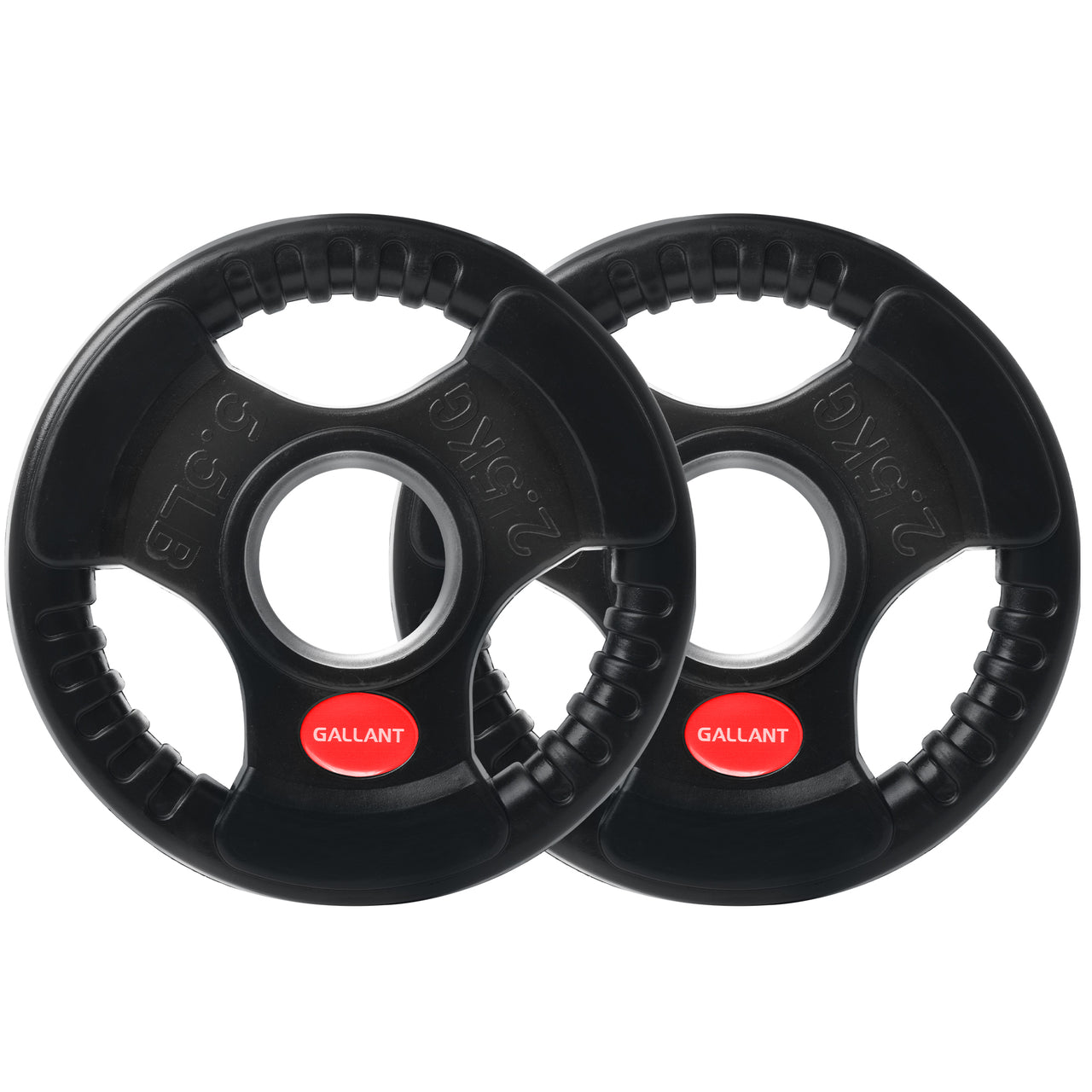 Gallant 2 Inch Olympic Weight plates - Rubber Coated Cast Iron Weight Plates With Tri Grips - Rubber Barbell