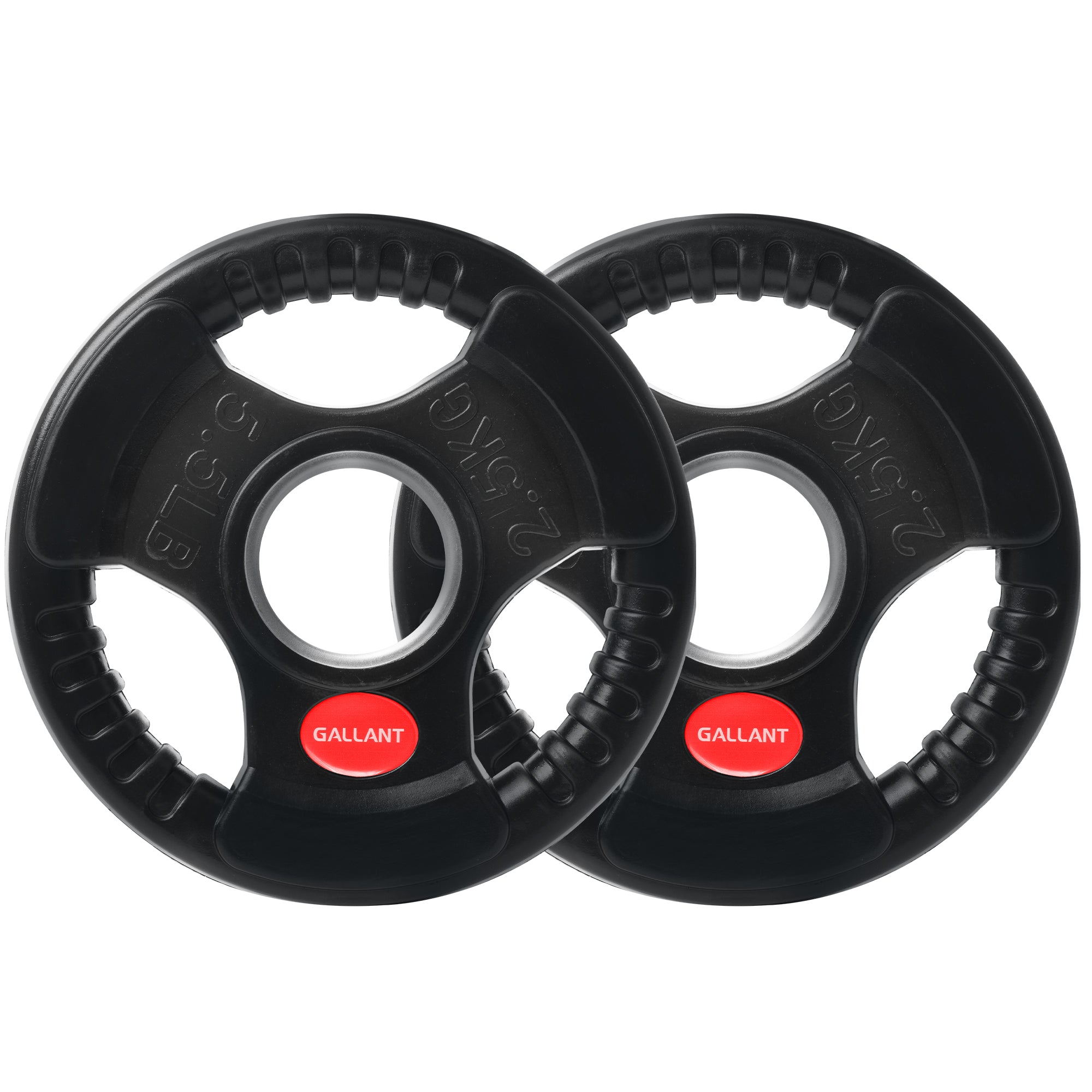 Gallant 2 Inch Olympic Weight plates - Rubber Coated Cast Iron Weight Plates With Tri Grips - Rubber Barbell