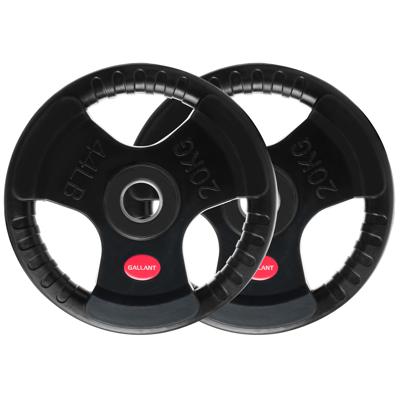 Gallant 2 Inch Olympic Weight plates - Rubber Coated Cast Iron Weight Plates With Tri Grips - Rubber Barbell