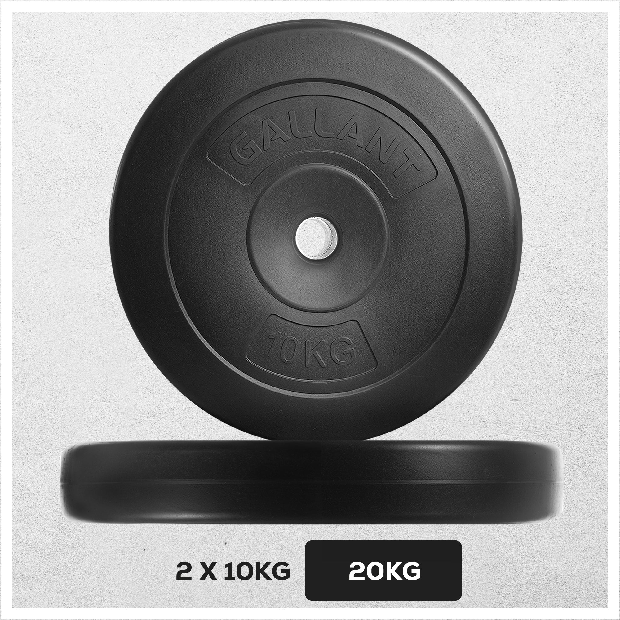 Gallant Weight Plates 10kg Standard 1 Inch Vinyl Weights Discs 20KG Gallant Sport