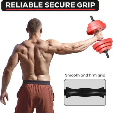 Gallant 20kg Adjustable Dumbbells Set, 2 in 1 Dumbbells and Barbell Hand Free Weights Dumbbells Set - Bar Weight Sets, Reliable secure Grip.