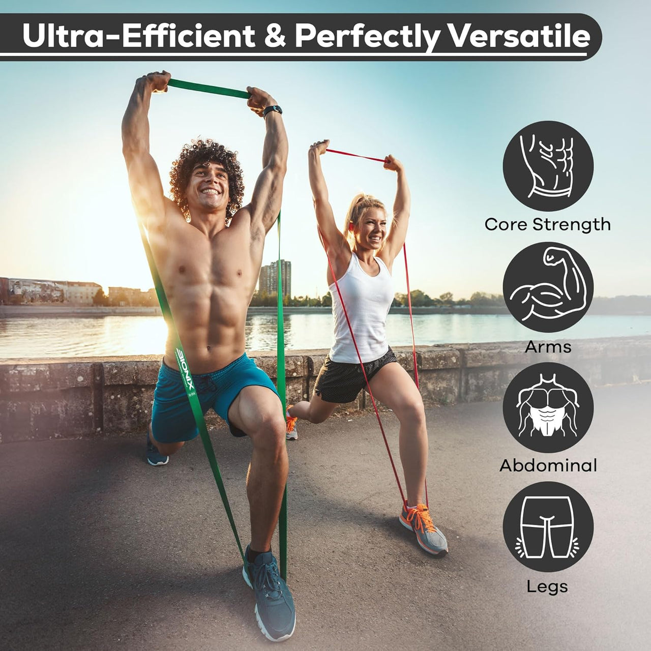 Pull-Up Assistance Resistance Exercise Bands Set - Pull Up Bands Ultra Efficient & Perfectly Versatile.
