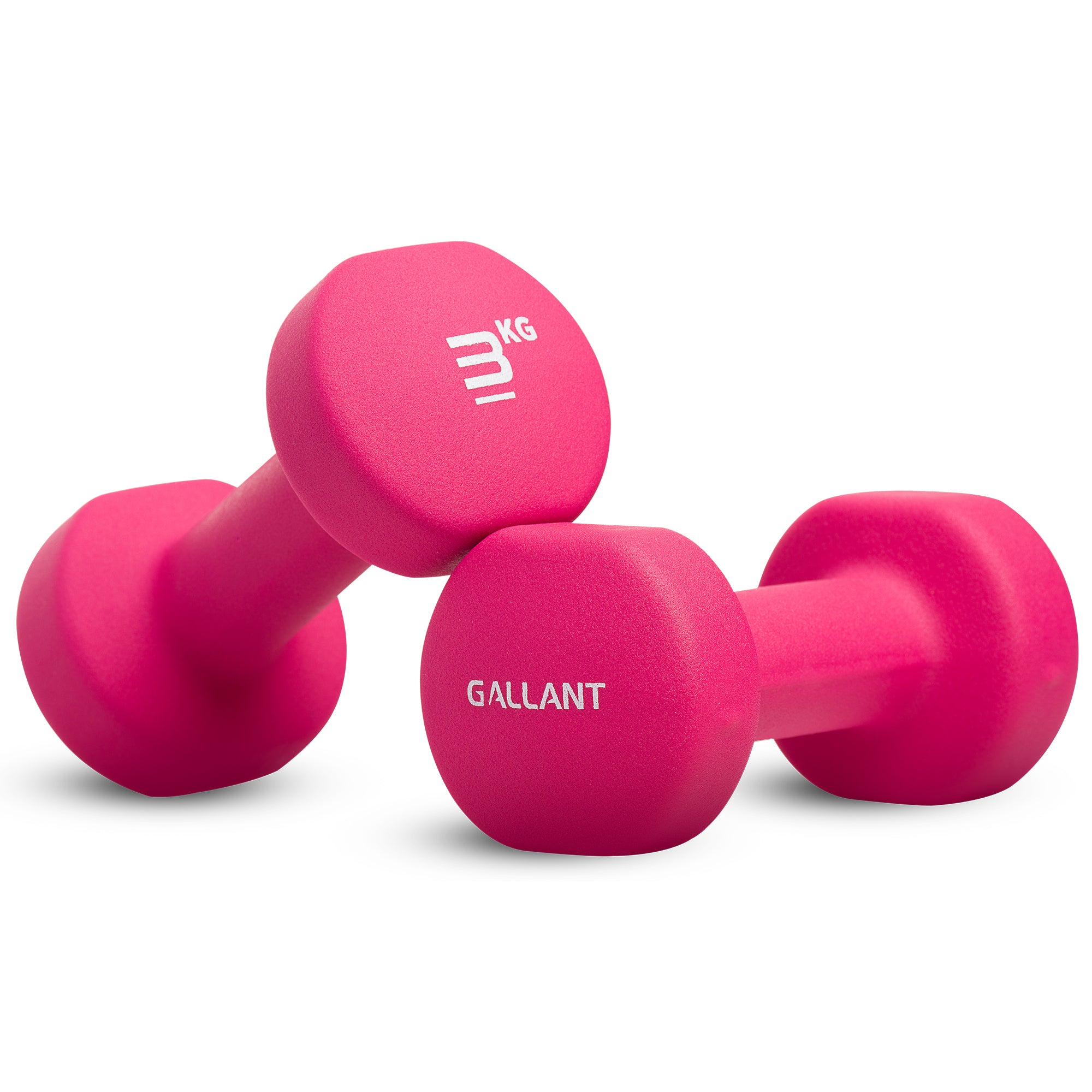 Gallant Neoprene Dumbbells Hand Weights Pair 3kg Pink Main IMG.
