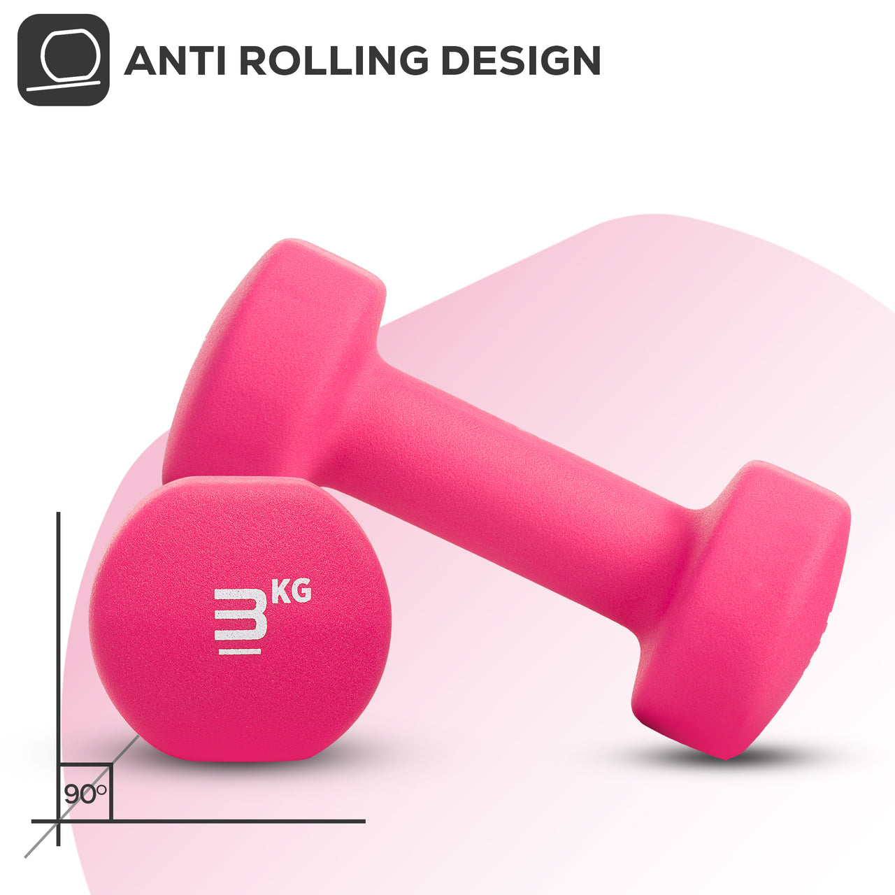Gallant Neoprene Dumbbells Hand Weights Pair Anti Rolling Design.