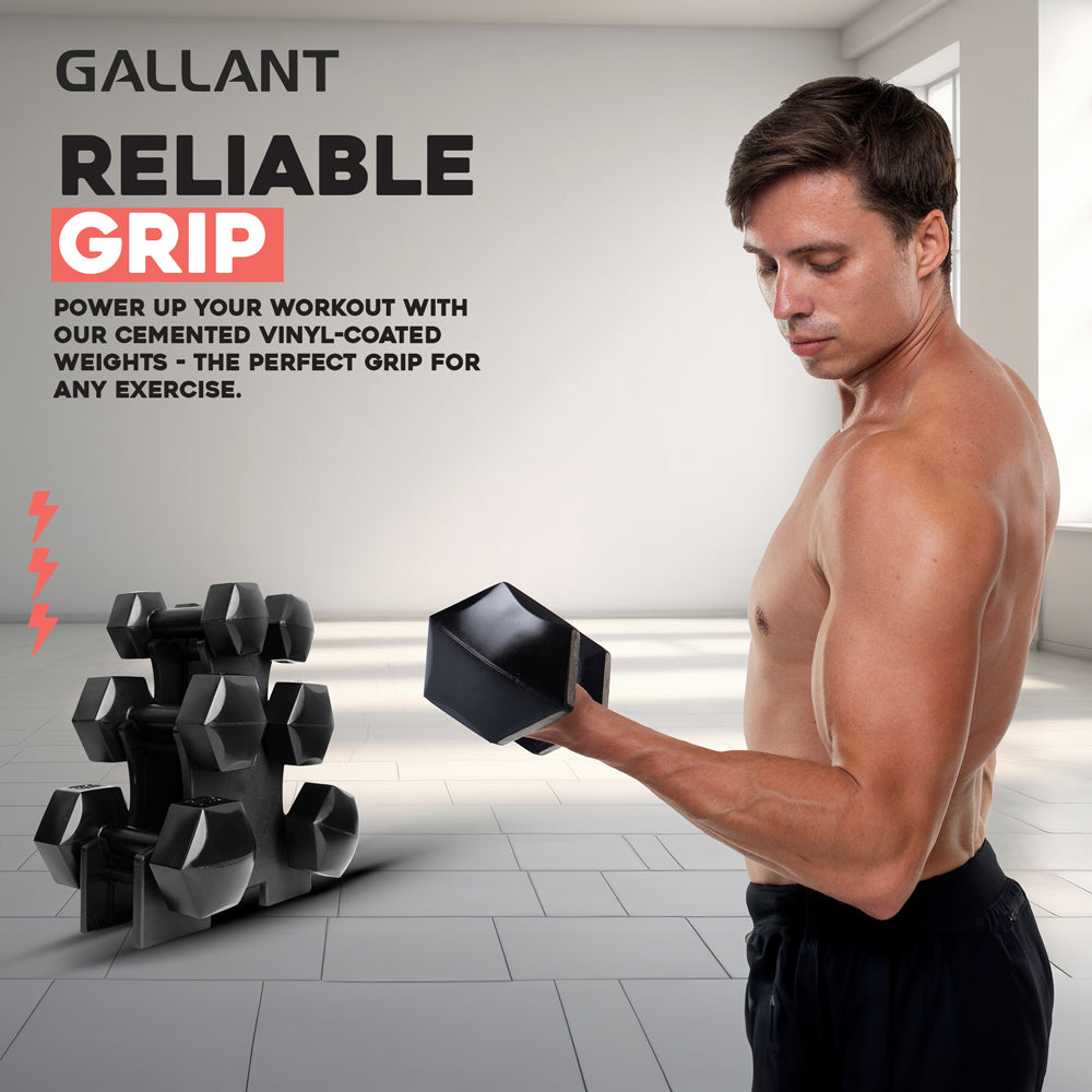 Gallant Hand Weights Dumbbell Set with Rack Reliable Grip.
