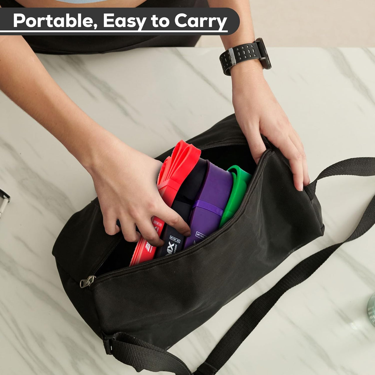 Pull-Up Assistance Resistance Exercise Bands Set - Pull Up Bands Portable, Easy to Carry