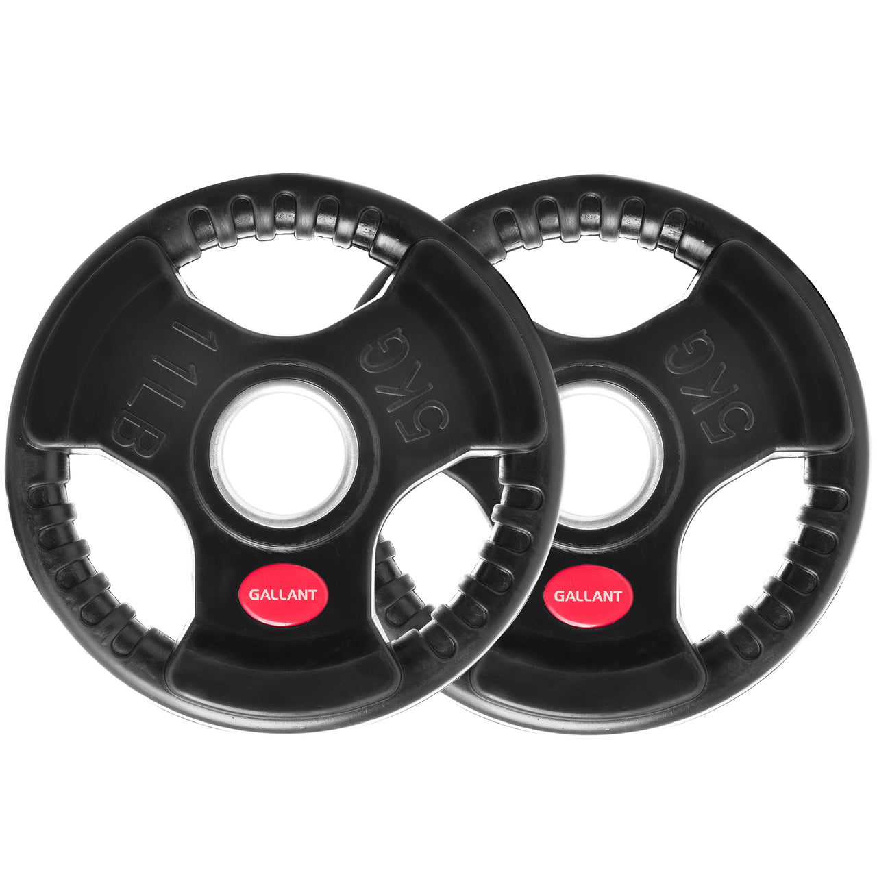 Gallant 2 Inch Olympic Weight plates - Rubber Coated Cast Iron Weight Plates With Tri Grips - Rubber Barbell