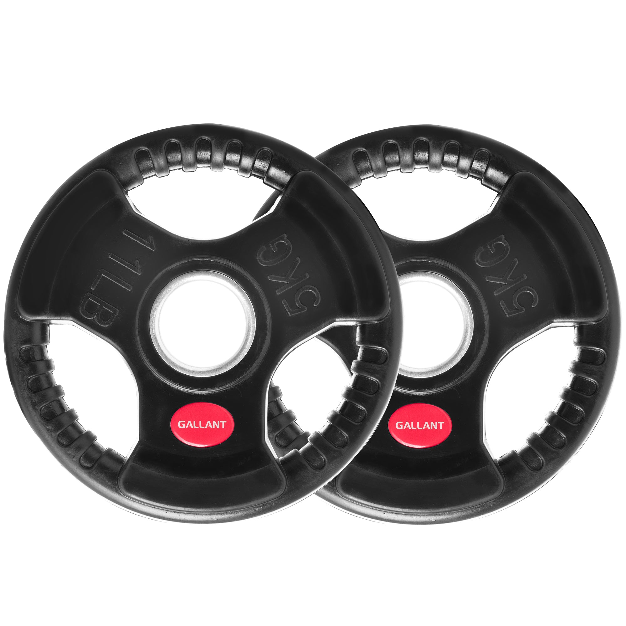 Gallant 2 Inch Olympic Weight plates - Rubber Coated Cast Iron Weight Plates With Tri Grips - Rubber Barbell