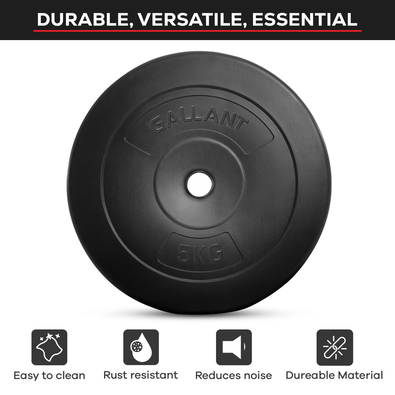 Gallant Weight Plates - 5kg Standard 1 Inch Vinyl Weights Discs 20kg Set For Men Women Durable, Versatile, Essential.