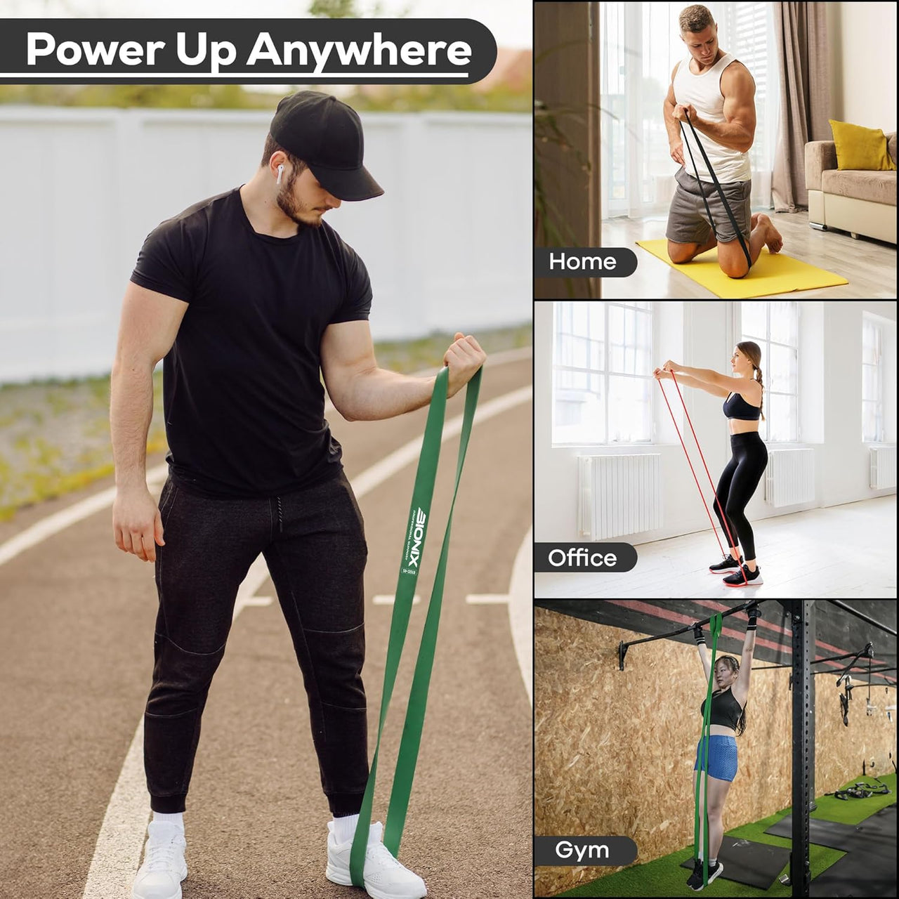 Pull-Up Assistance Resistance Exercise Bands Set - Pull Up Bands Power Up Anywhere