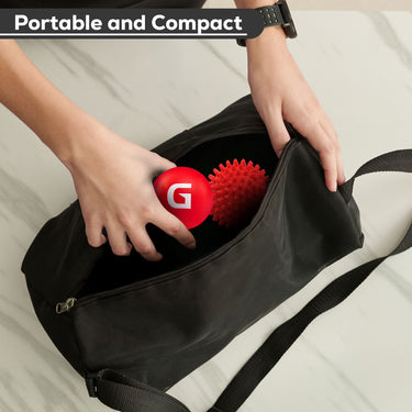 Spiky Massage Ball and Lacrosse Ball Set - Portable Stress Balls - Durable Physio Ball for Trigger Point Therapy Portable and Compact.