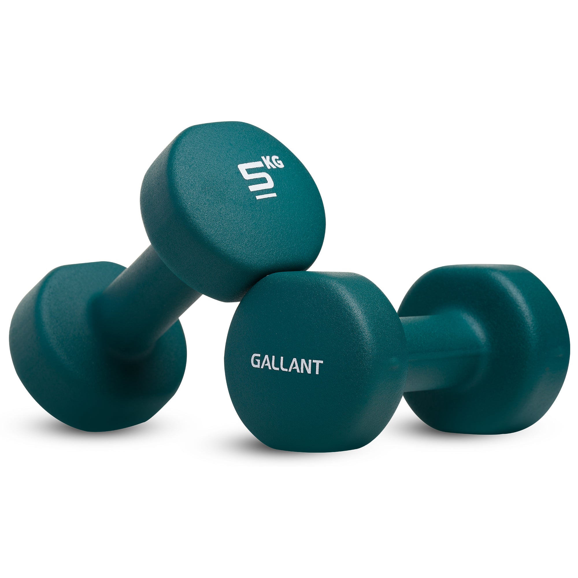 Gallant Neoprene Dumbbells Hand Weights Pair 5kg Green Main IMG.