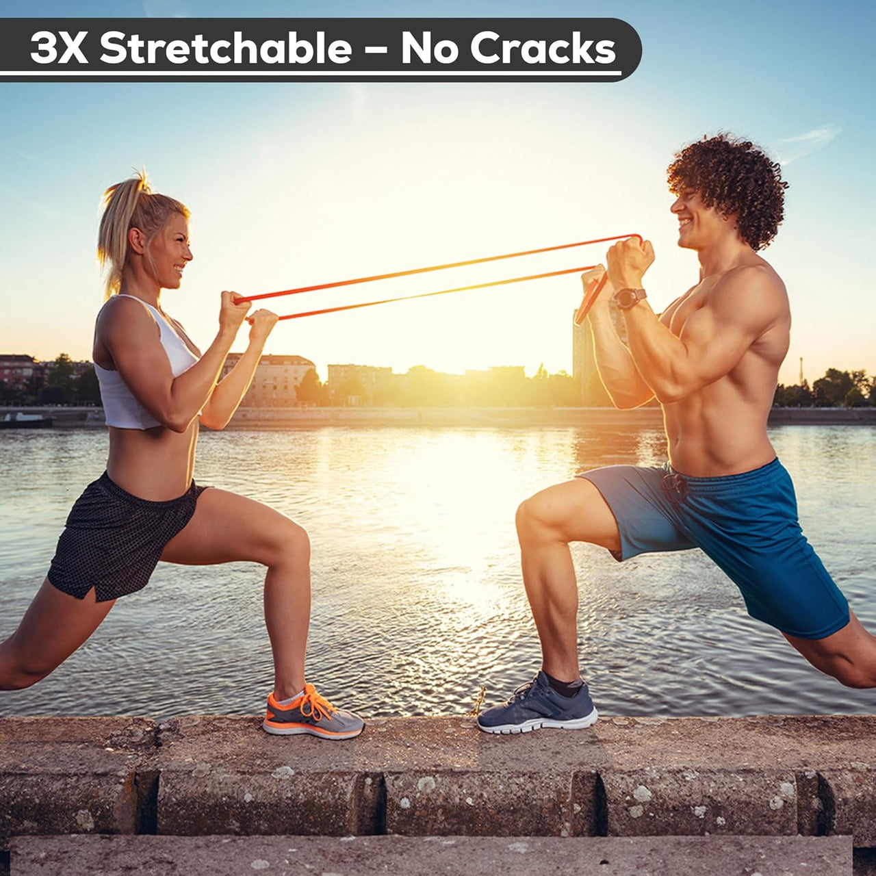 Pull-Up Assistance Resistance Exercise Bands Set - Pull Up Bands 3X Stretchable - No Cracks.