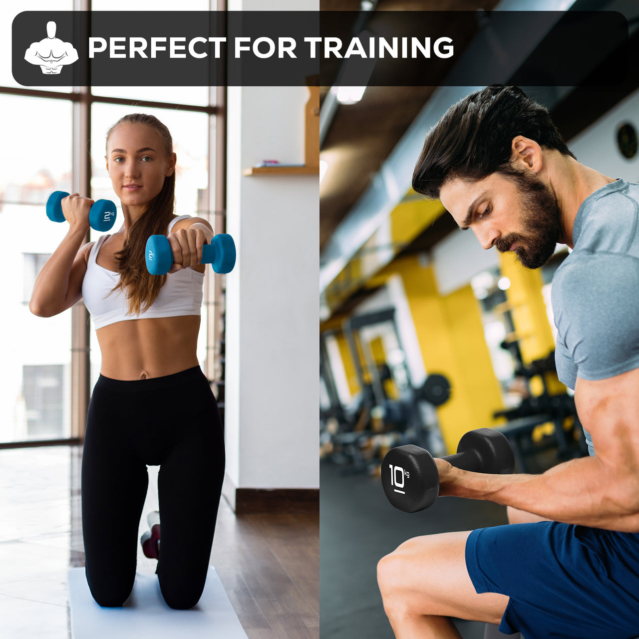 Gallant Neoprene Dumbbells Hand Weights Pair Perfect For Training.