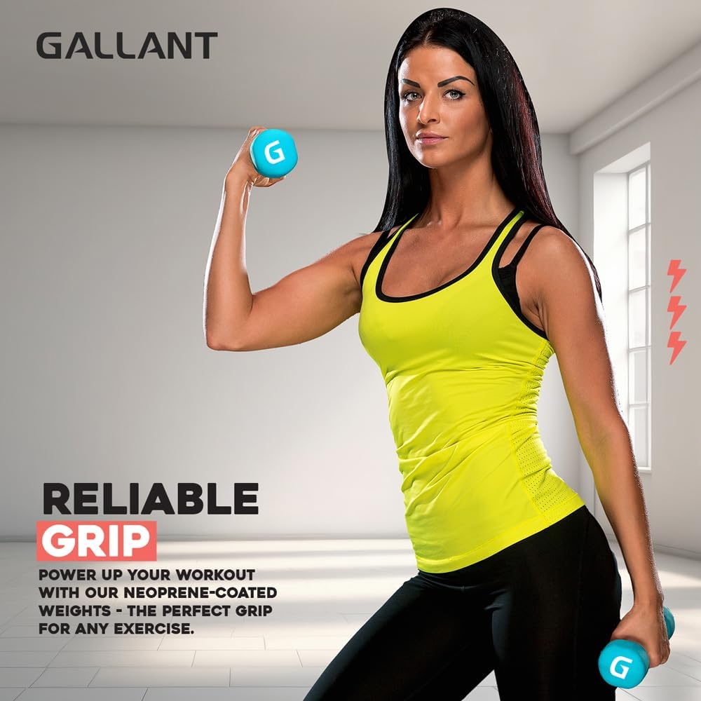 Gallant Hand Weights Dumbbell Set with Rack - 1KG, 1.5KG, 2.5KG Pair Reliable Grip.