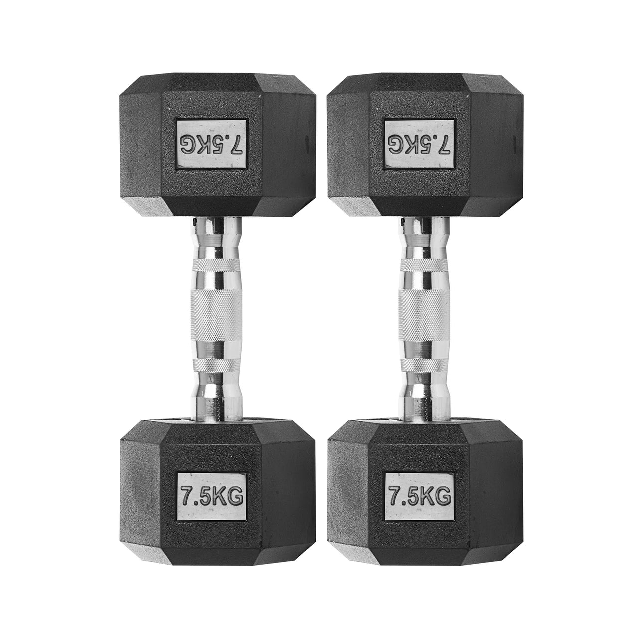 Rubber Encased Cast Iron Hex Dumbbells 7.5kg Set Main IMG.