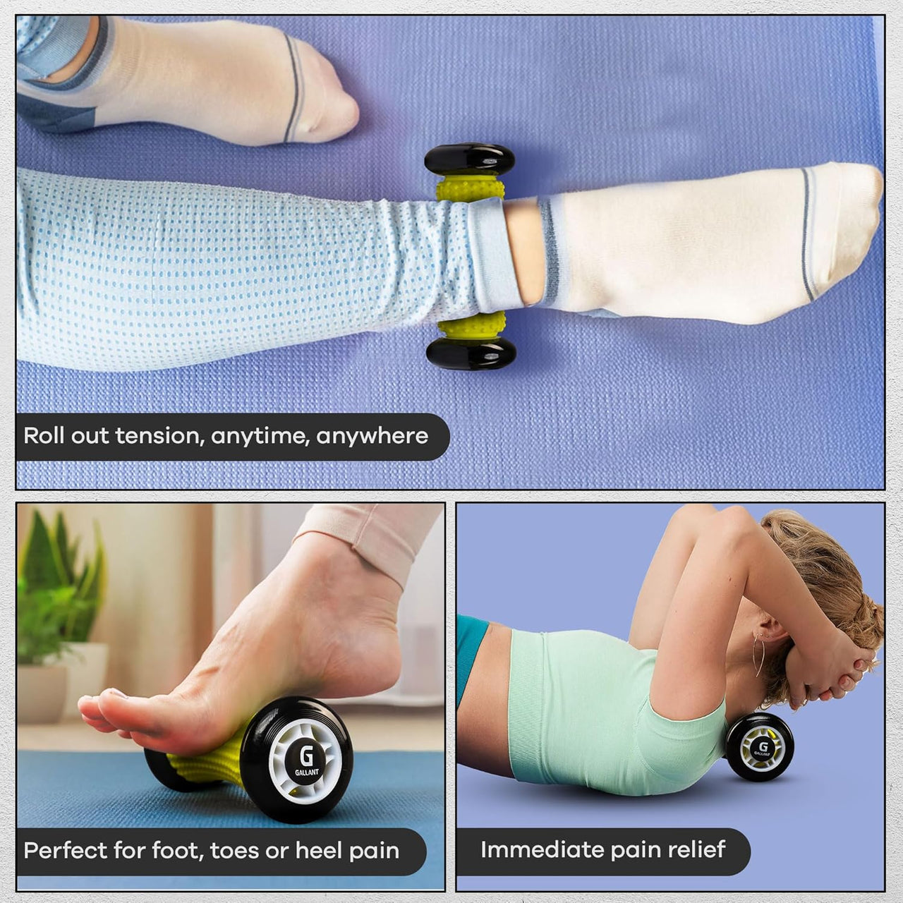 Foot Massager Roller with Hard Spiky Massage Ball Deep Tissue Muscle Massage Roller for Foot Pain