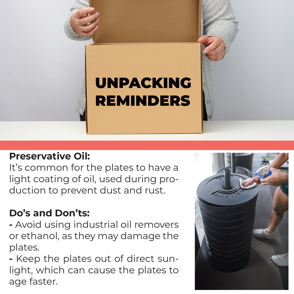 Gallant Weight Plates - 10kg Standard 1 Inch Vinyl Weights Discs 10KG x 2 Unpacking Reminders Details.