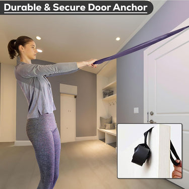 Pull-Up Assistance Resistance Exercise Bands Set - Pull Up Bands Durable & Secure Door Anchor.