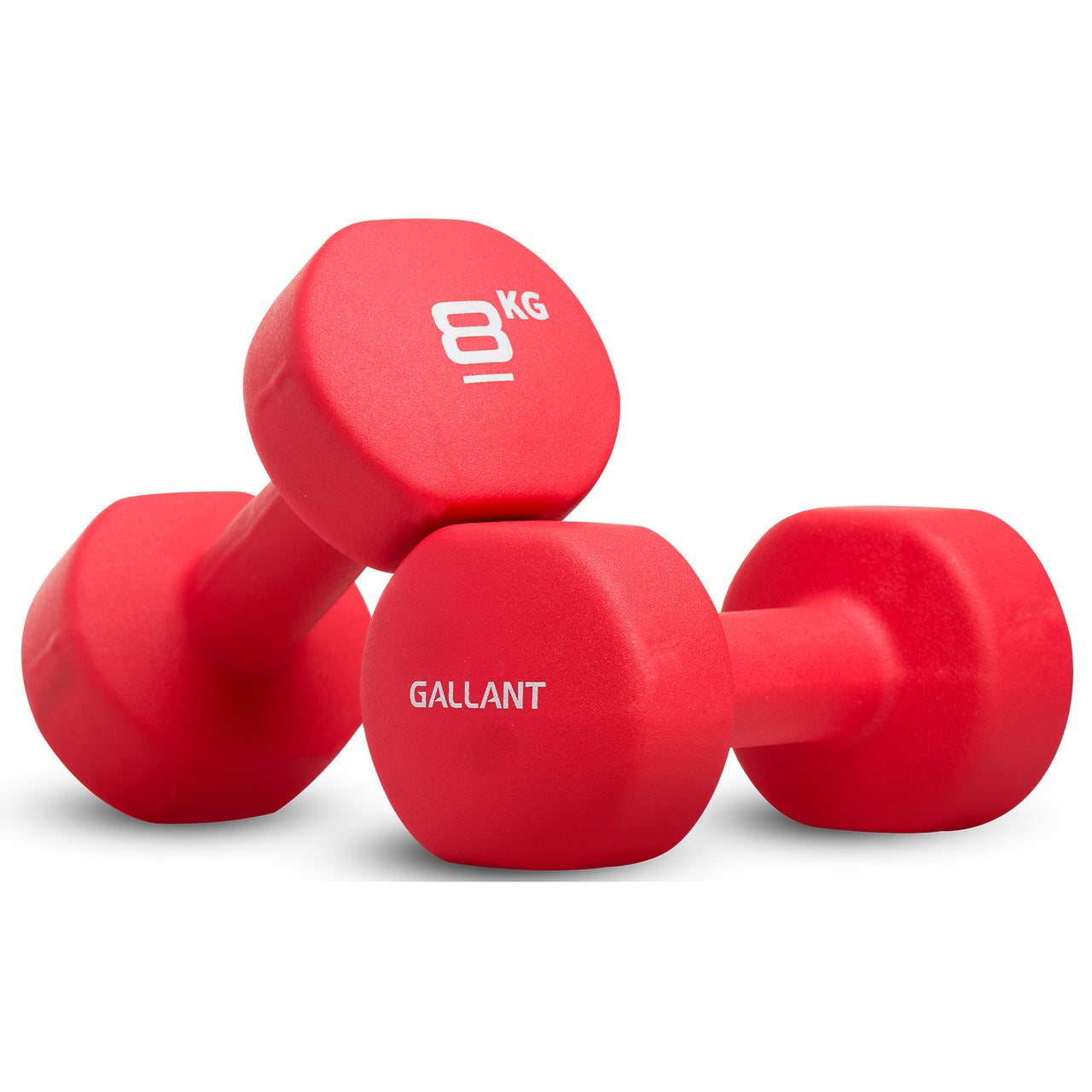Gallant Neoprene Dumbbells Hand Weights Pair 8kg Red Main IMG.