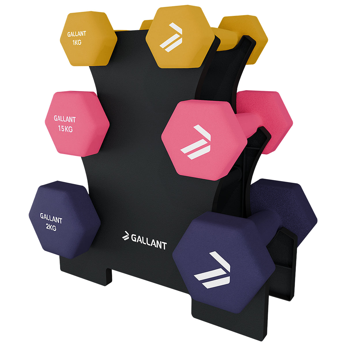 Gallant Dumbbells Set With Stand - 9kg