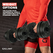 Gallant 20kg Adjustable Weights Dumbbells Set Weight Options.