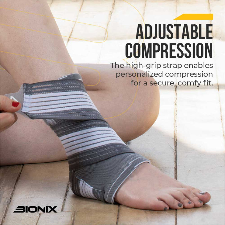 Ankle Support Brace - Compression Bandage with Adjustable Strap Adjustable Compression.