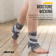Ankle Support Brace - Compression Bandage with Adjustable Strap Moisture Wicking.