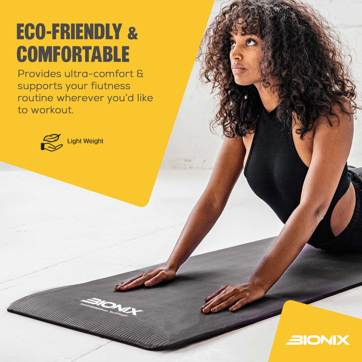 Bionix Yoga Mat - Thick NBR Foam Fitness Workout, – Gallant Sport