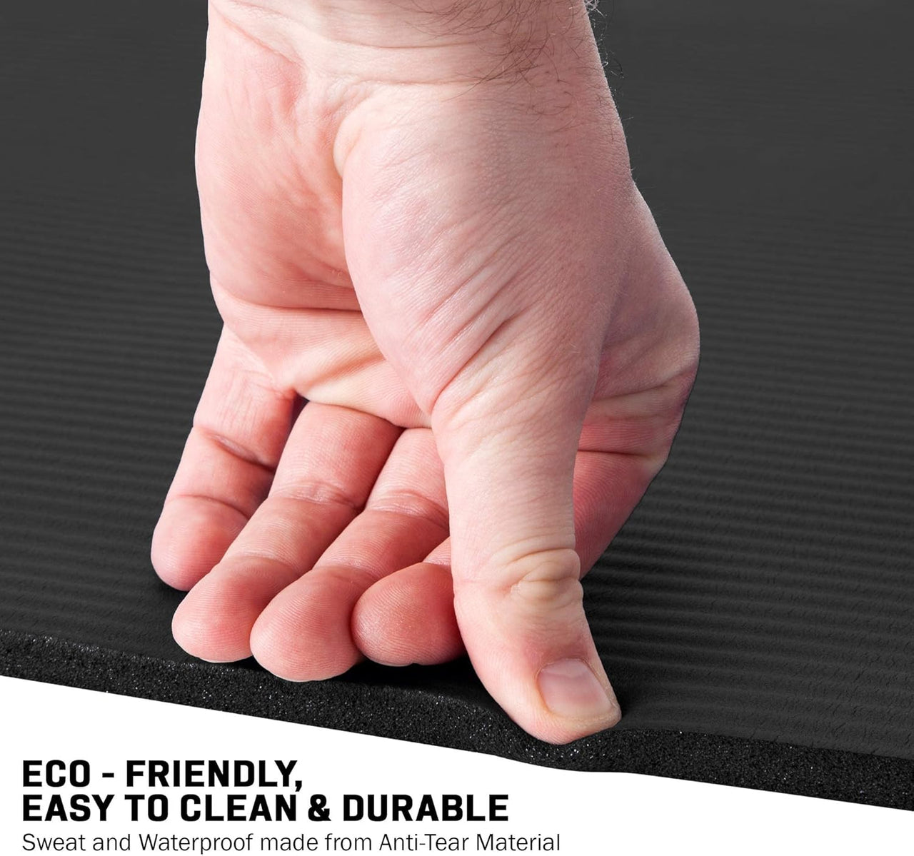 Bionix Yoga Mat - Thick NBR Foam Fitness Workout Black Eco Friendly, Easy To Clean & Drable.