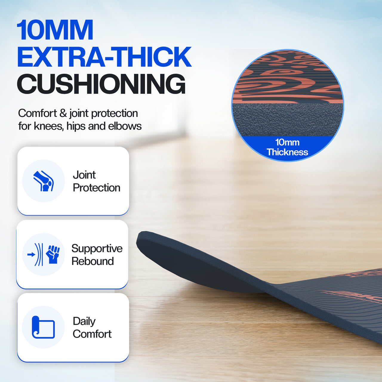 Bionix Yoga Mat Printed Mandal 10mm Thick NBR Exercise Workout Mat