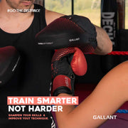 Atomic Series Boxing Gloves and Focus Mitts Combo - Red Train Smarter Not Harder.