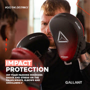 Atomic Series Boxing Gloves and Focus Mitts Combo - Red Impact Protection.