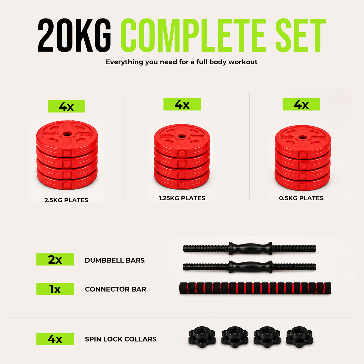2 in 1 Weights Dumbbells Set With Barbell