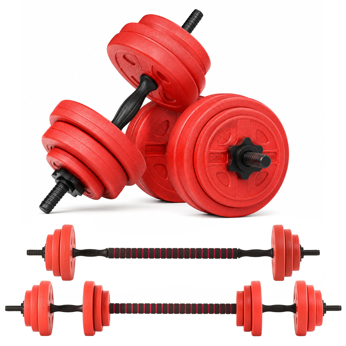 2 in 1 Weights Dumbbells Set With Barbell