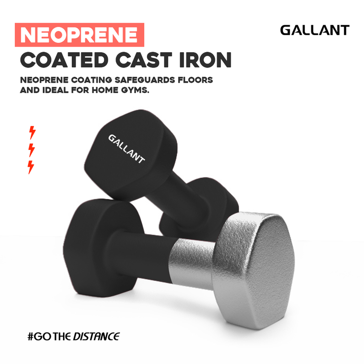 Gallant Neoprene Dumbbells Hand Weights Pair Neoprene Coated Cast Iron.