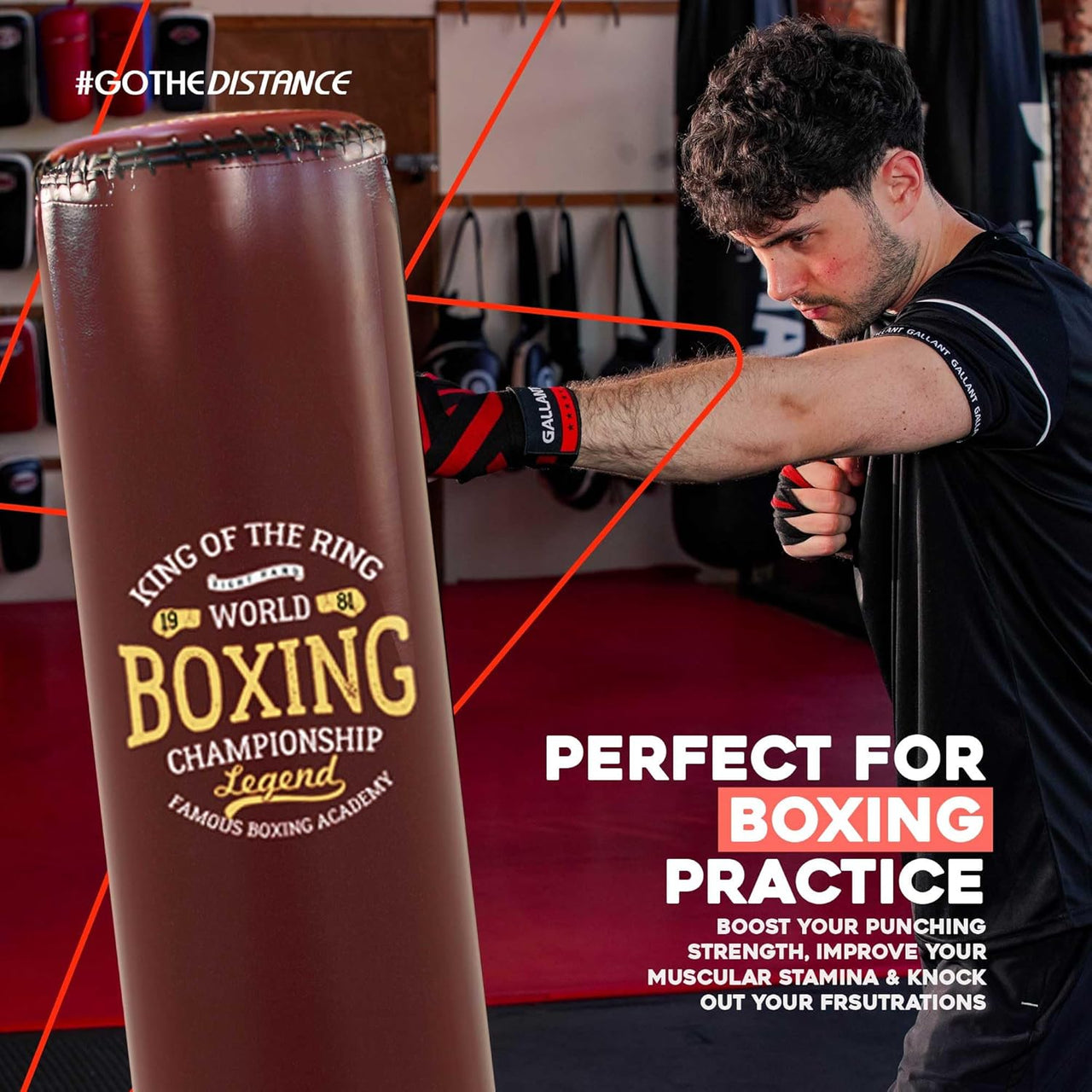 Gallant 5.5ft Free Standing Boxing Punch Bag Brown Perfect For Boxing Practice.